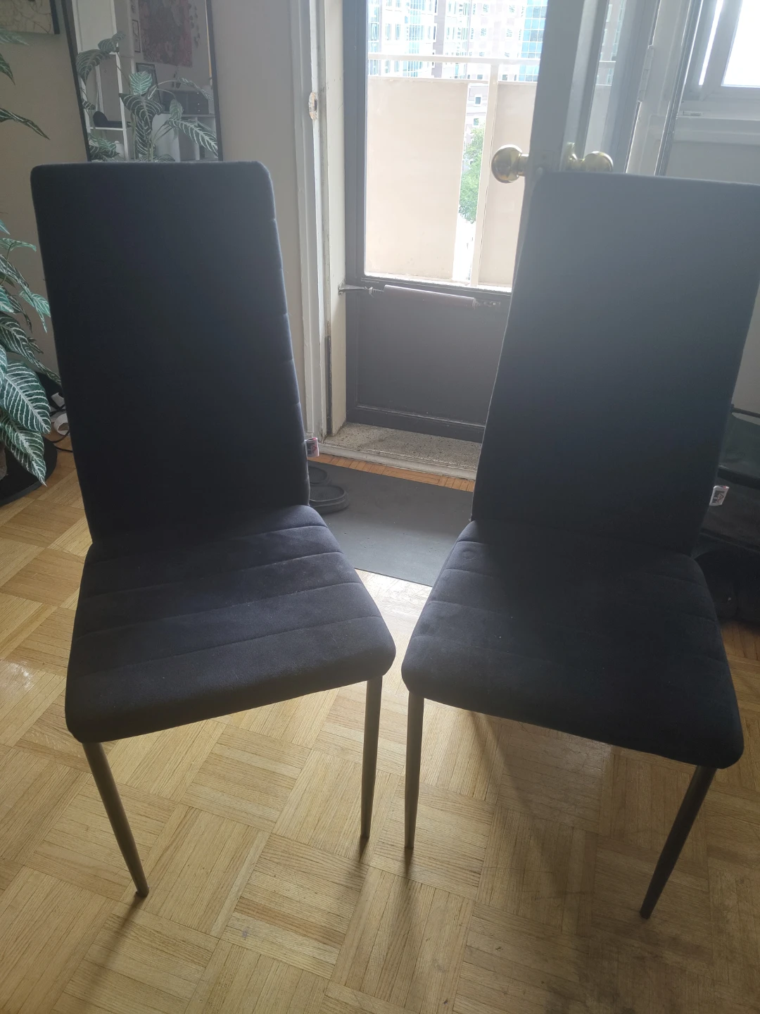 Set of 3 Black Dining Chairs