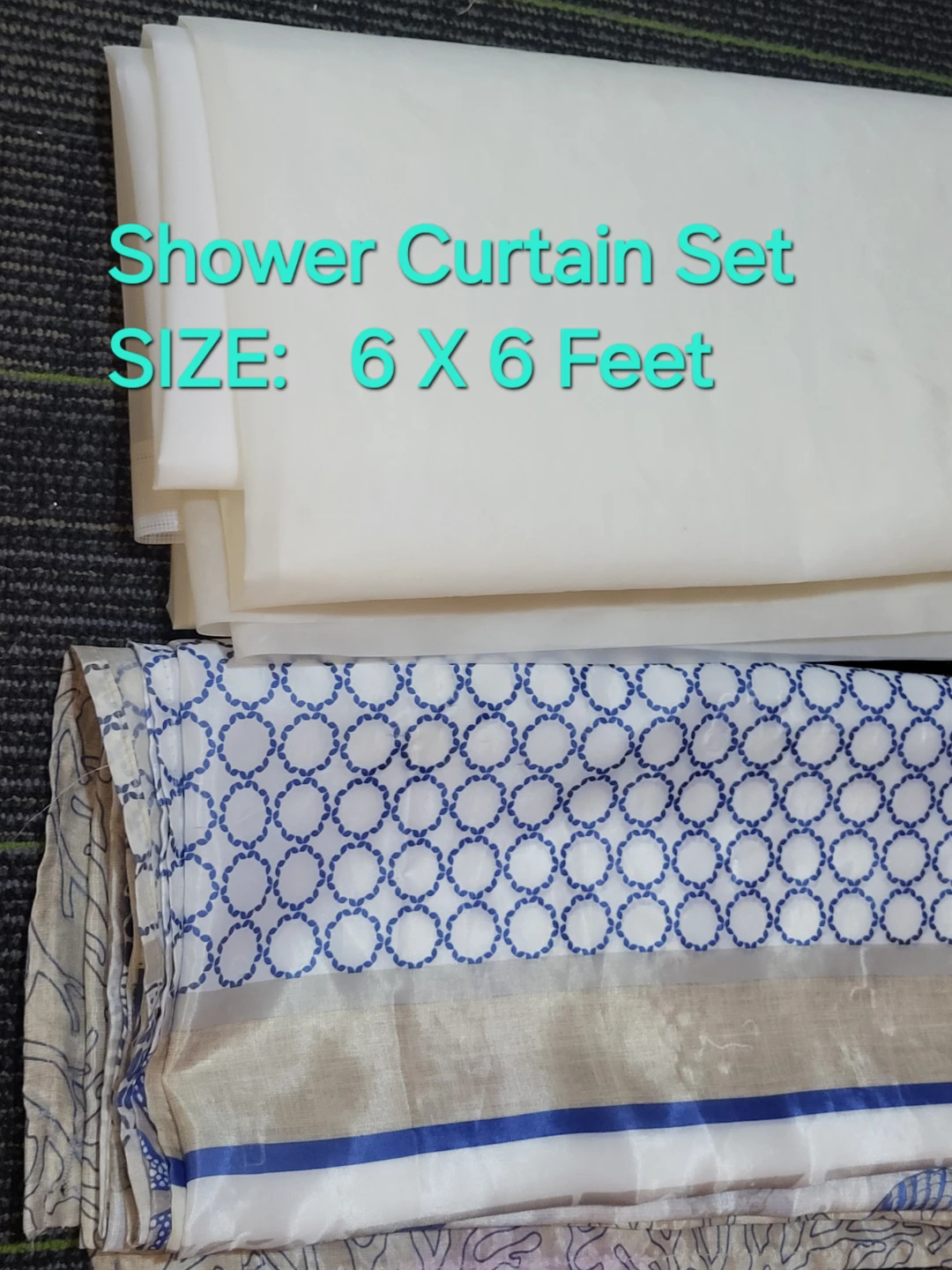 Thick plastic liner 6x6 Ft Shower Curtain Set, For Fast Sale