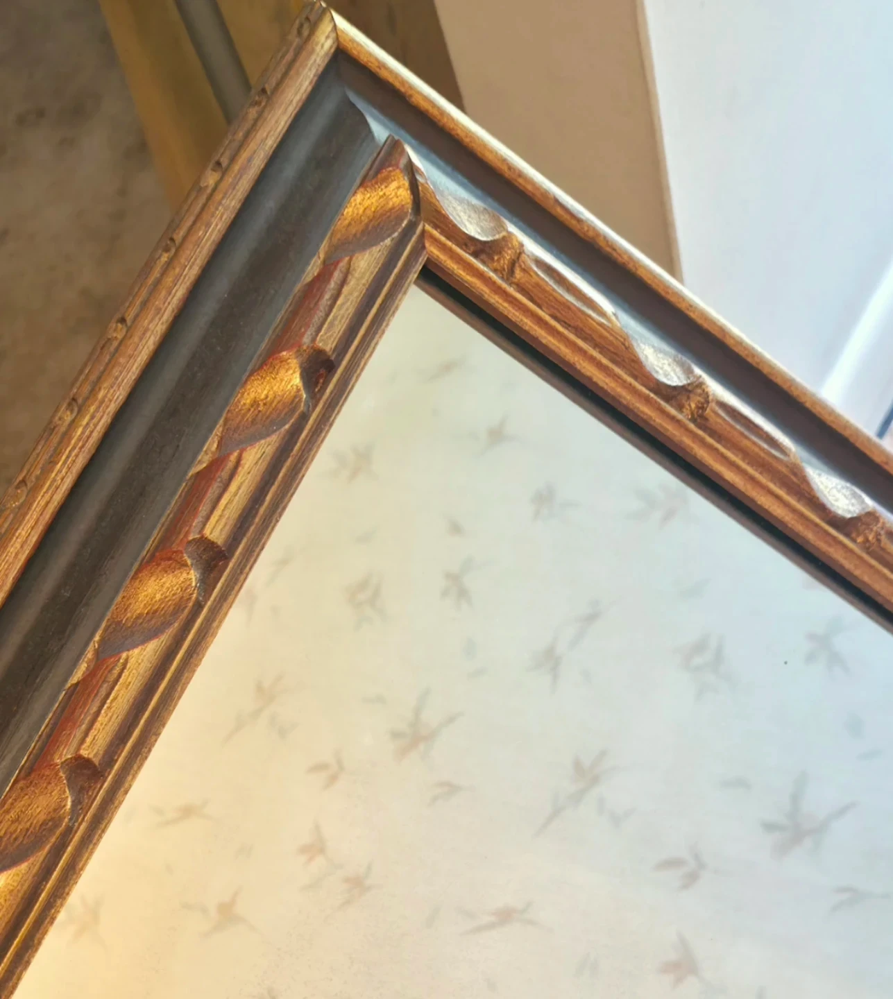 Rare Vintage MCM 1960s Heavy Solid Wood Full-Length Mirror - photo 4