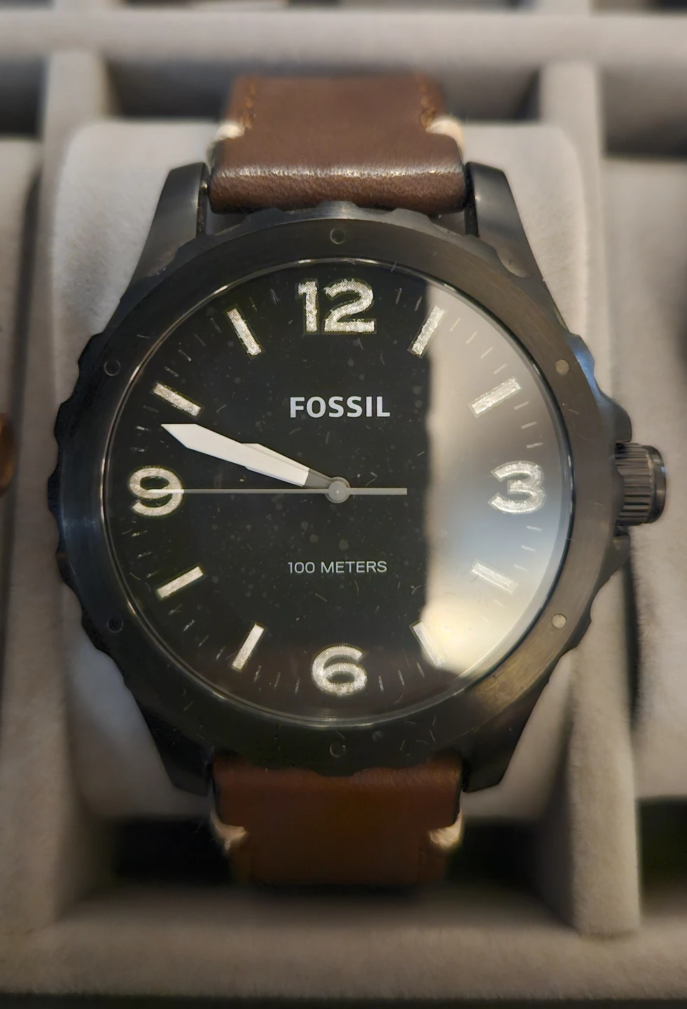 Fossil JR1450 Watch with Brown Leather Strap