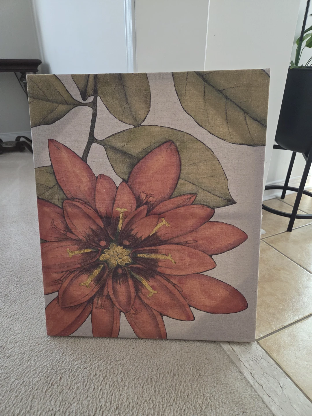 Canvas Wall Art with Floral Design