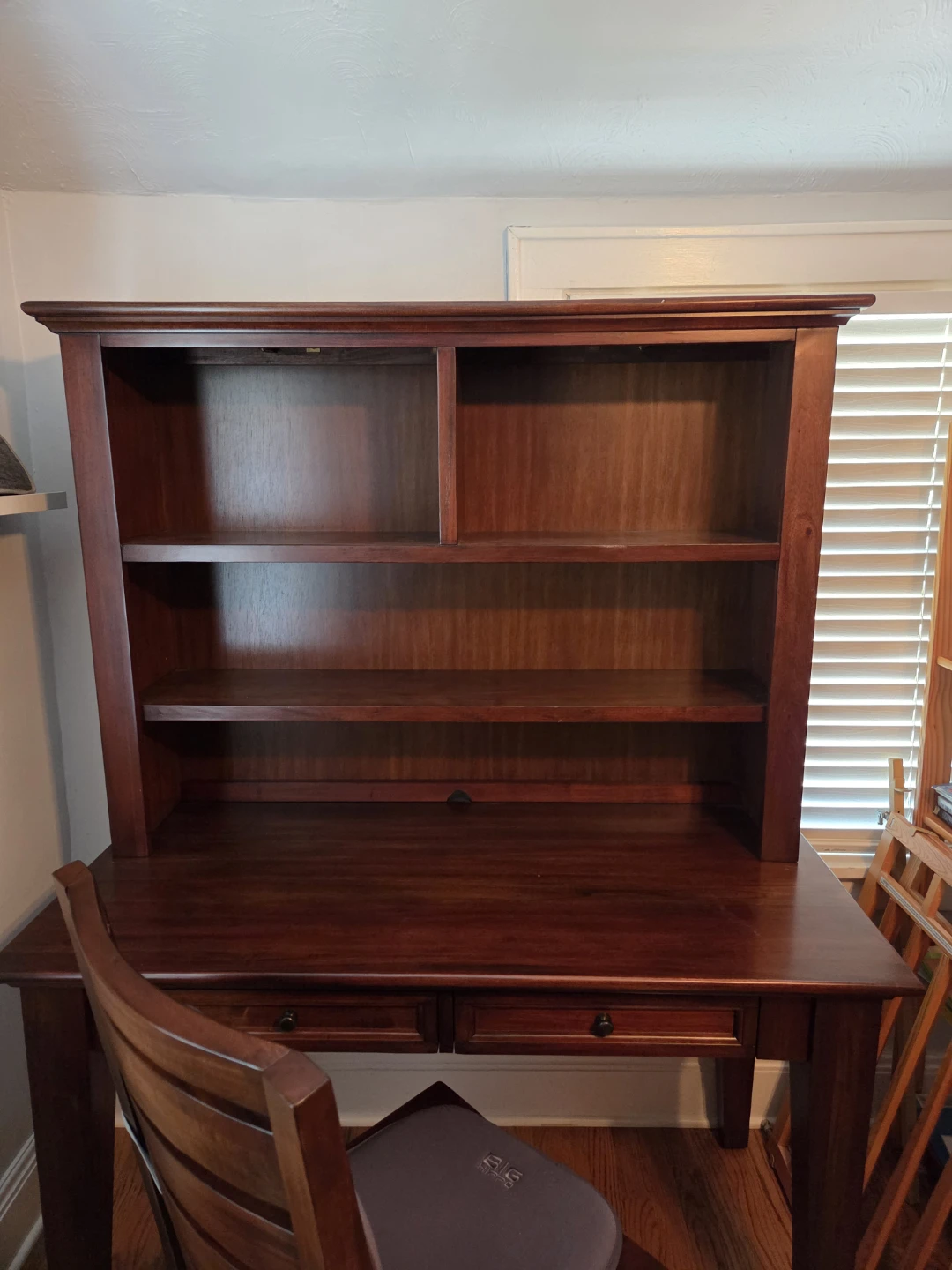 Mahogany Secretary Desk with Hutch and chair - photo 2