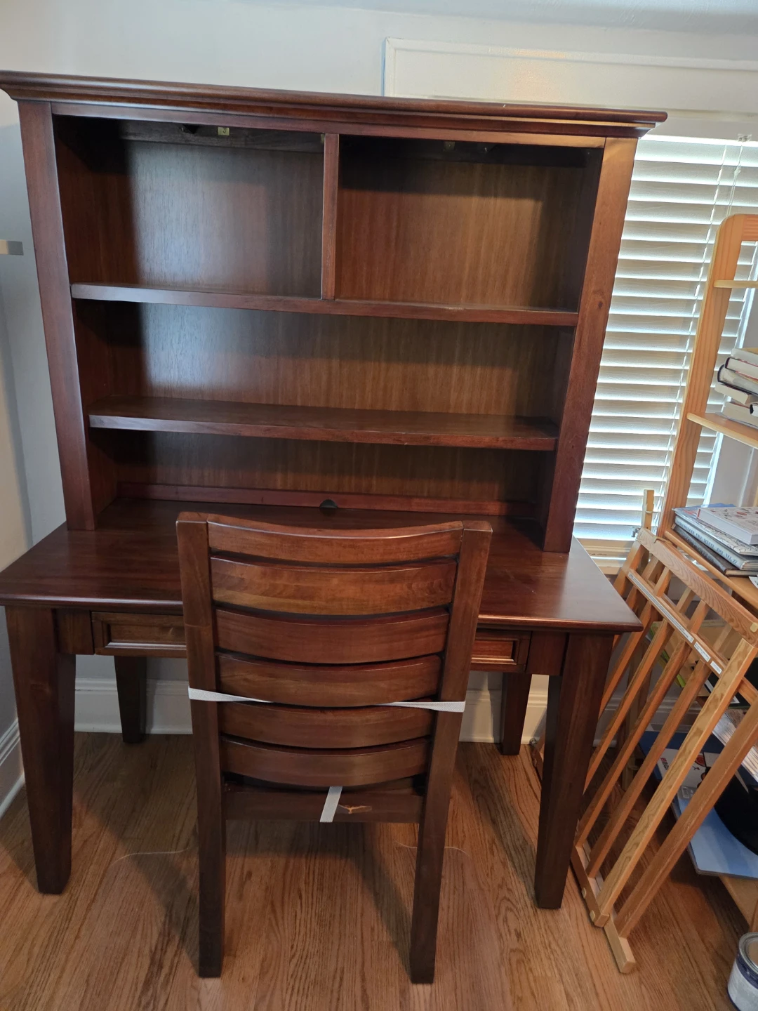 Mahogany Secretary Desk with Hutch and chair - photo 5