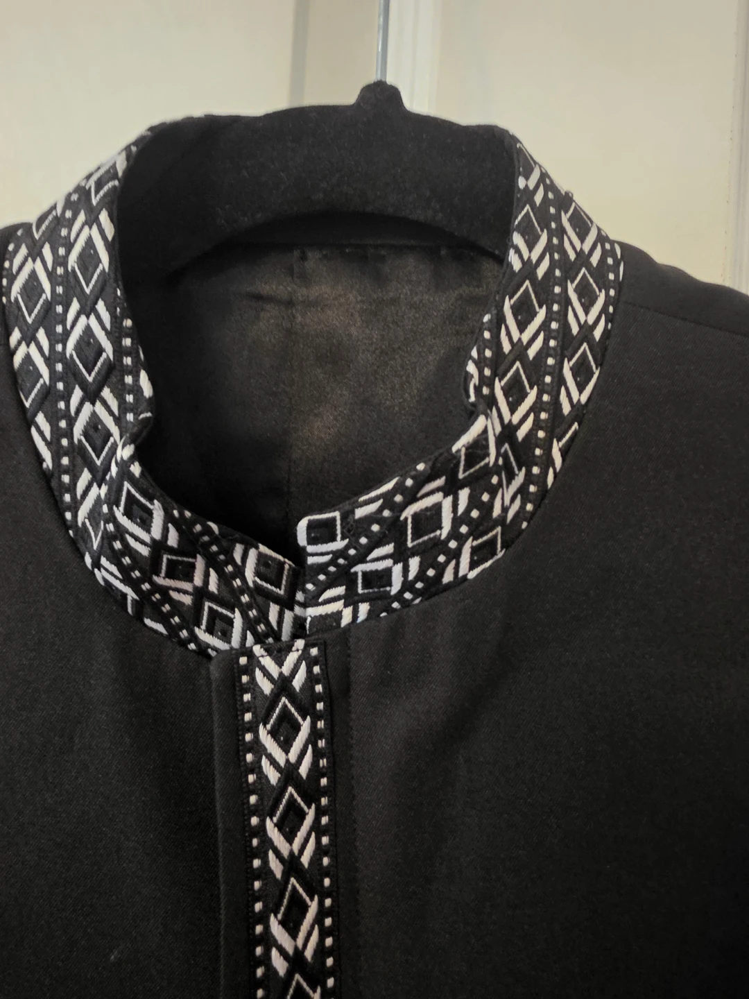 Black Band Collar Jacket with Embellishment - photo 3