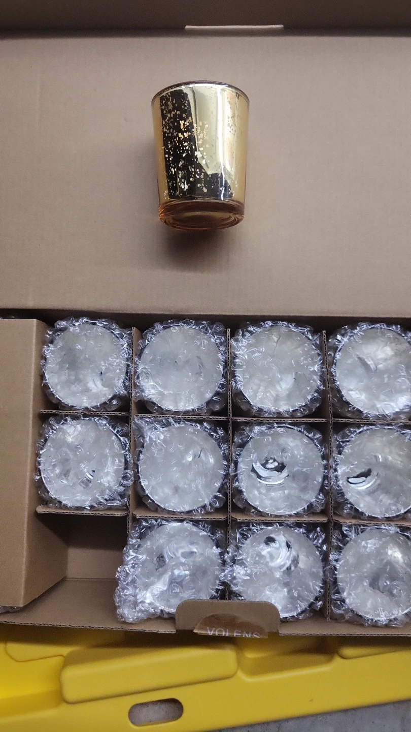 Gold Speckled Glass Votive Holders - String light included - photo 3