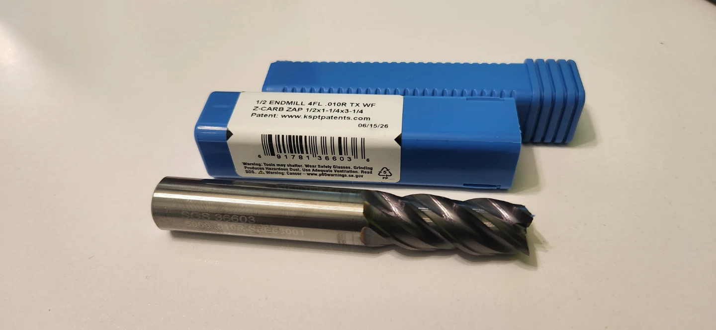 SGS 1/2" Endmill 4FL .010R TX WF Z-Carb - photo 4