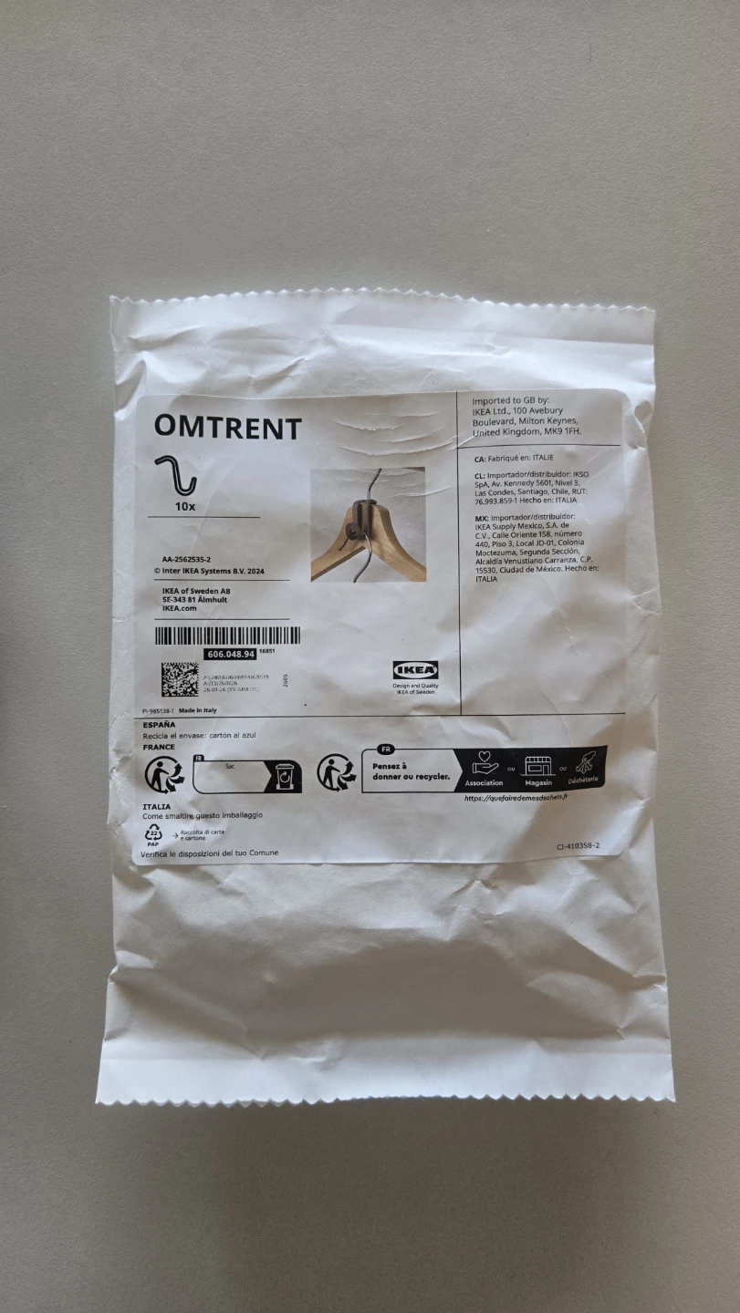 IKEA OMTRENT Hook Set