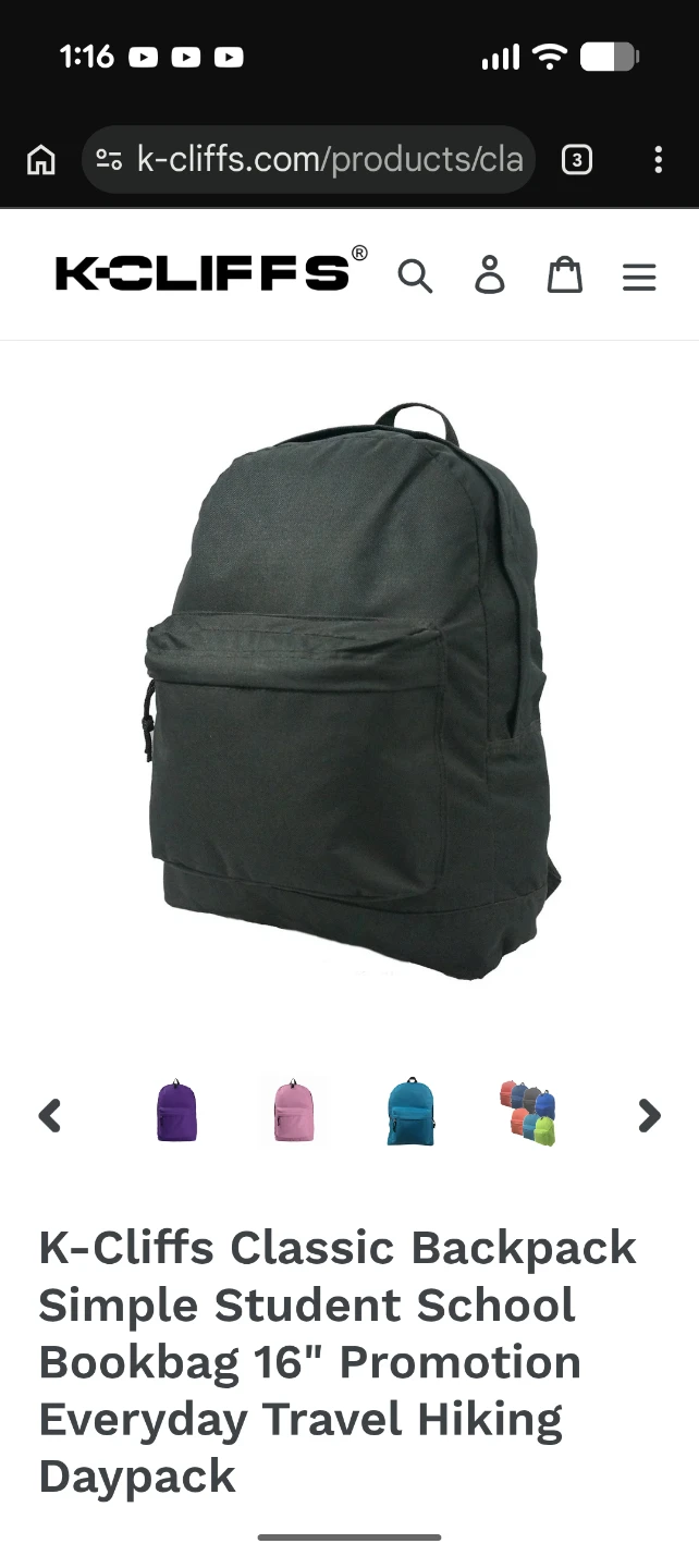 K-Cliffs Unisex Case 36 Pieces Classic 18" School Backpacks - photo 5
