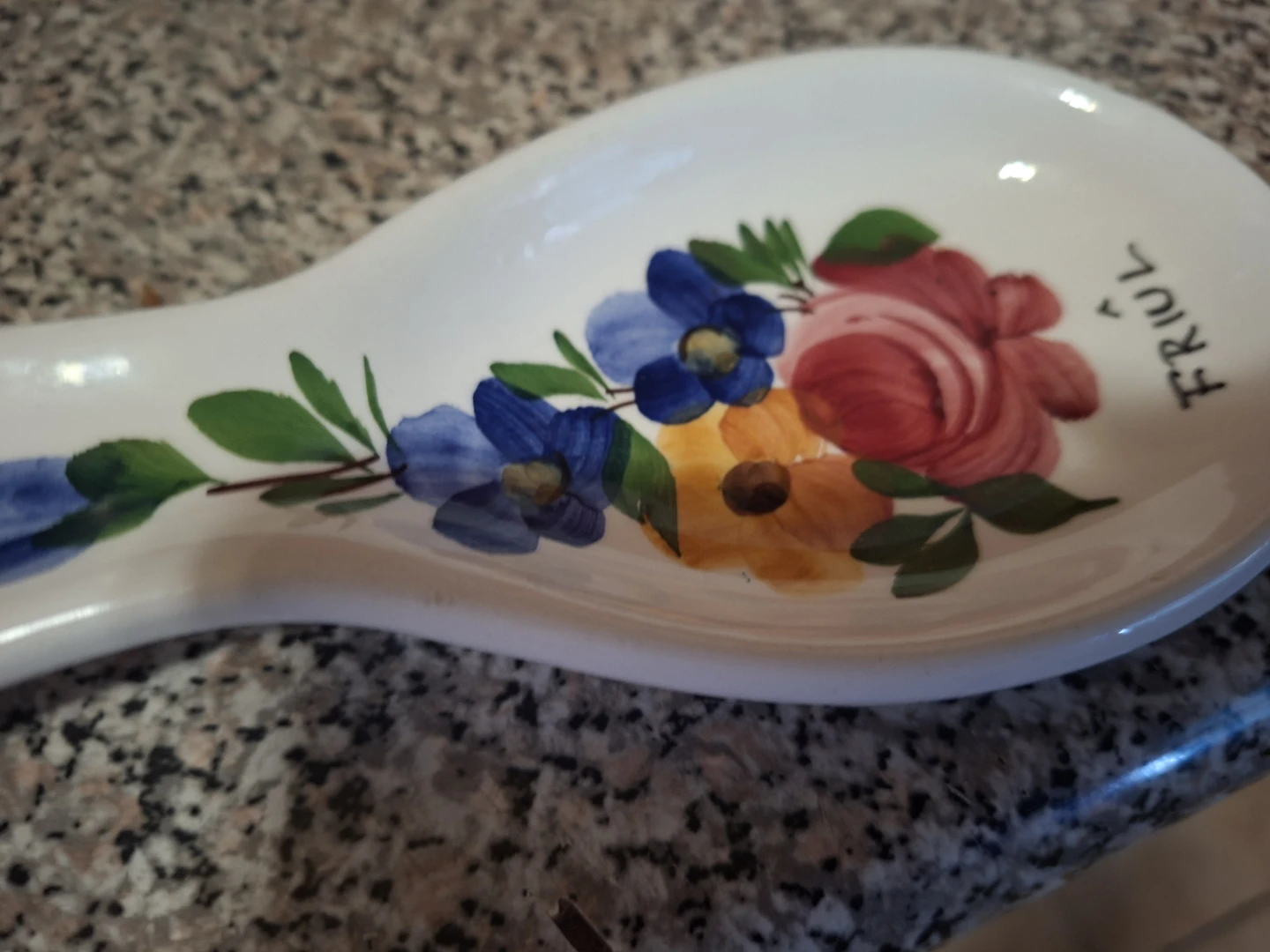 Ceramic Spoon Rest with Floral Design - photo 2