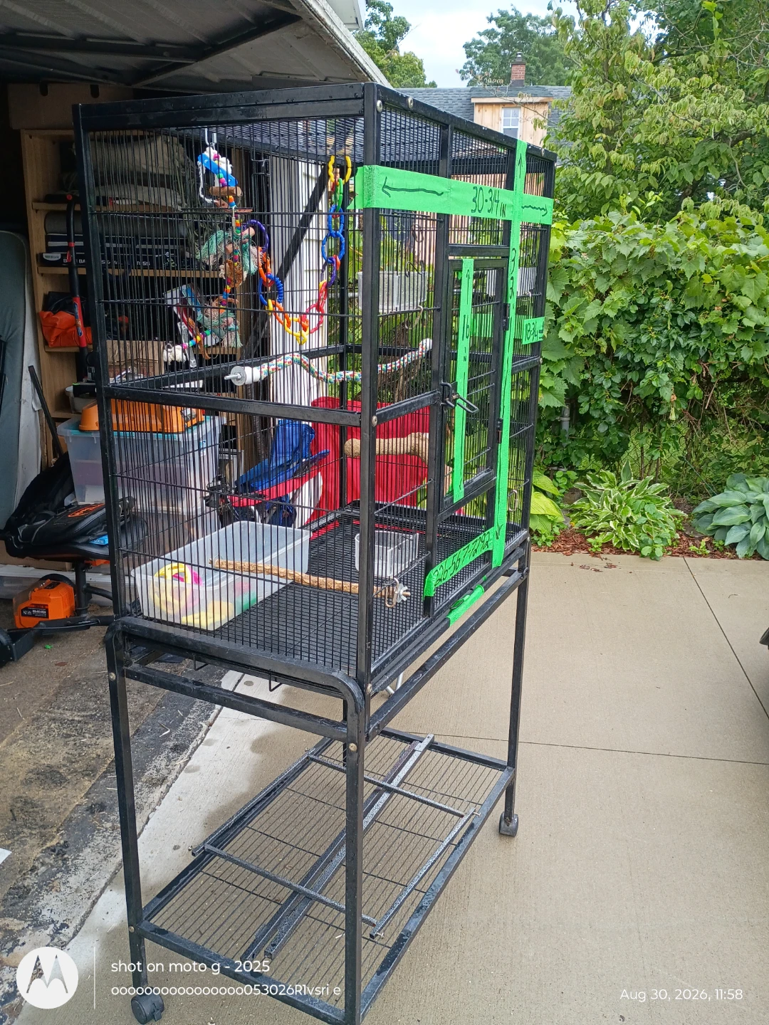 Large Black Bird Cage with Stand - photo 2
