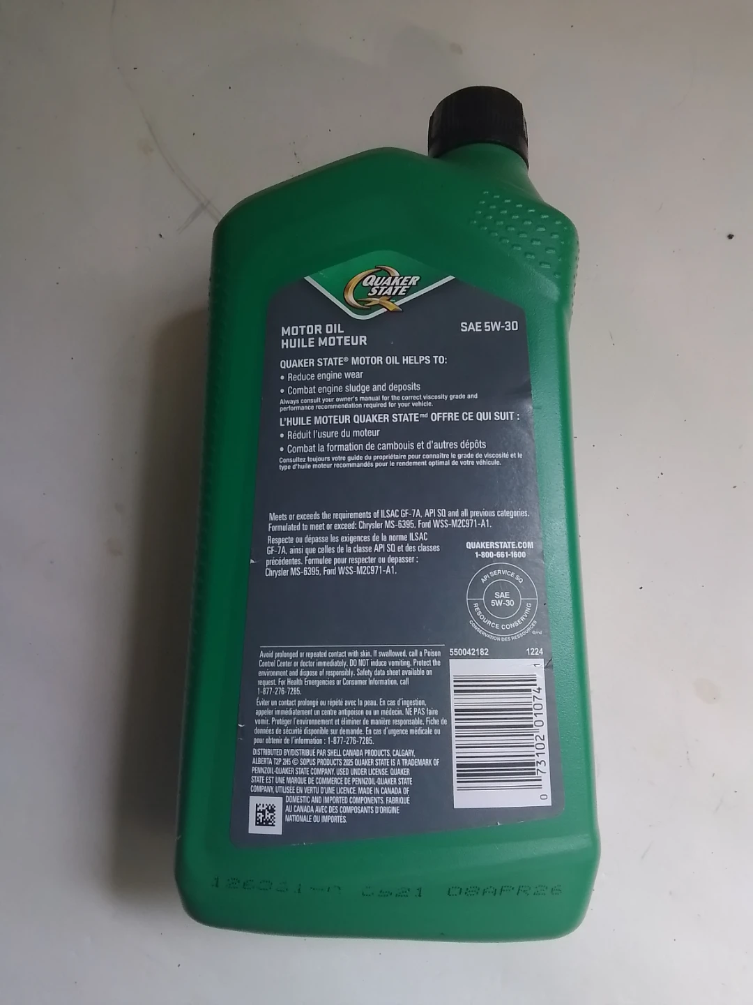 Quaker State SAE 5W-30 Synthetic Blend Motor Oil 1 Quart - photo 3