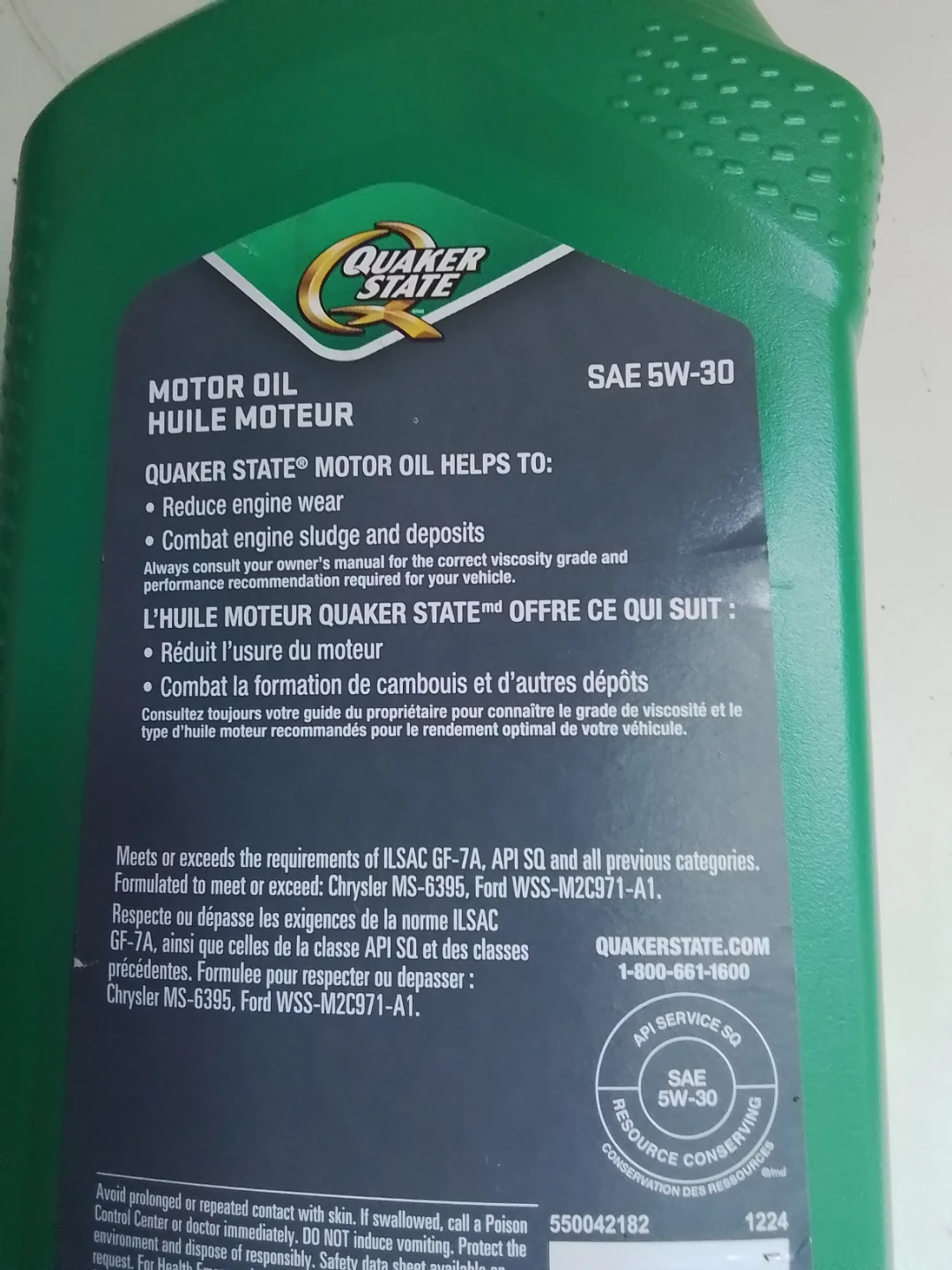 Quaker State SAE 5W-30 Synthetic Blend Motor Oil 1 Quart - photo 4