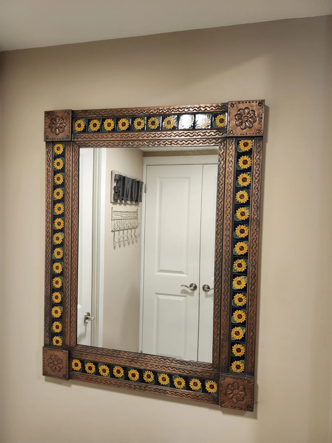 Sunflower Mirror and Sunflowers with terracotta pot holder