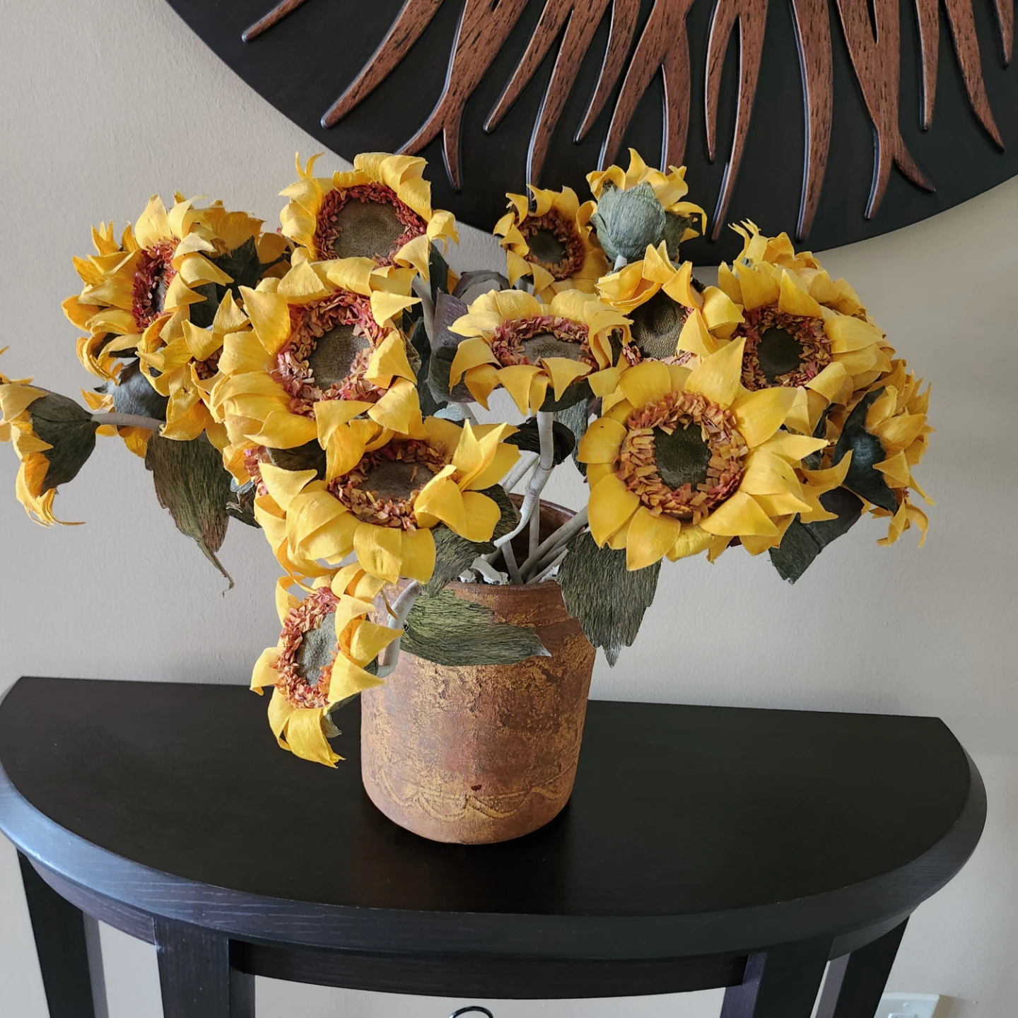 Sunflower Mirror and Sunflowers with terracotta pot holder - photo 2