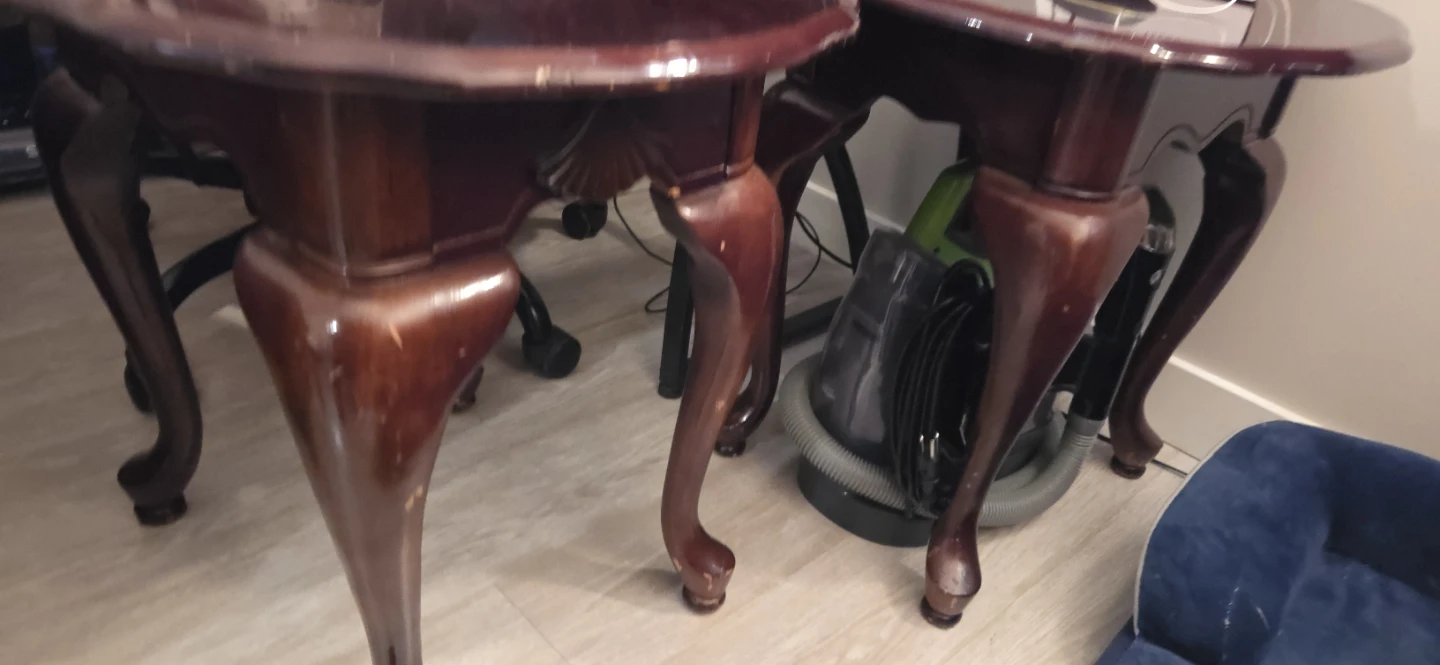 Two side tables solid wood light wear - photo 2