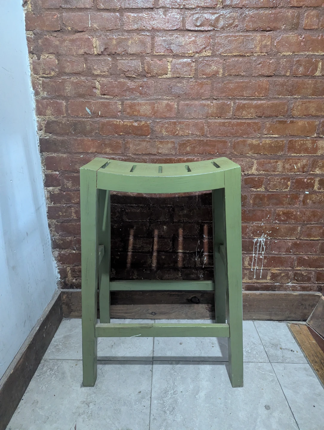 Green Wooden Bar Stool - photo 2