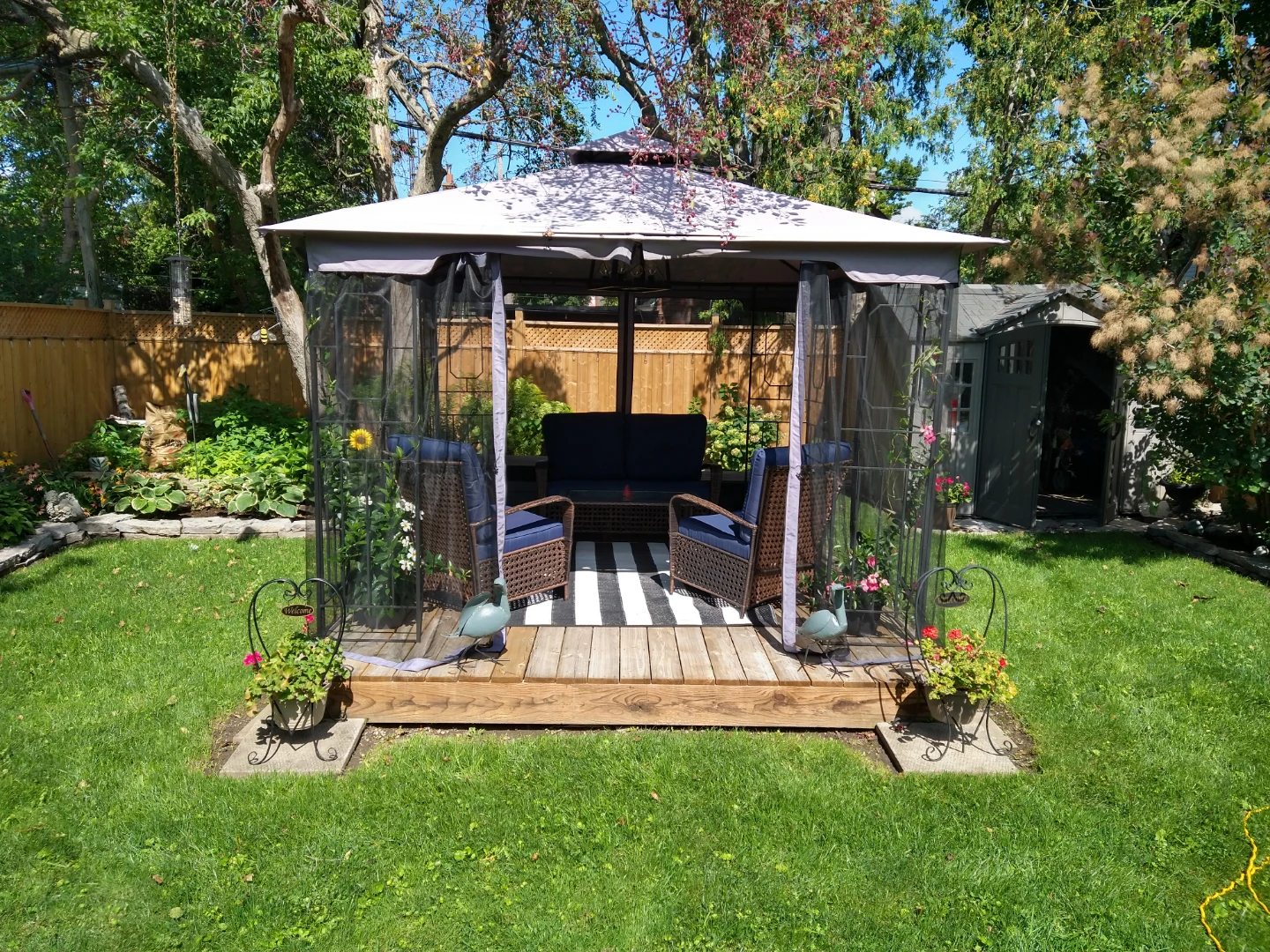 Outdoor Gazebo Frame and Canopy with Mosquito Netting
