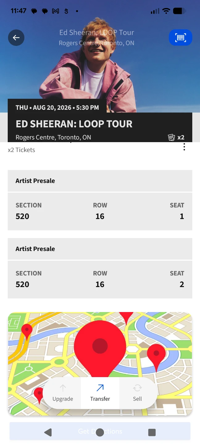 Ed Sheeran Loop Tour Tickets (Aug 20, 2026)