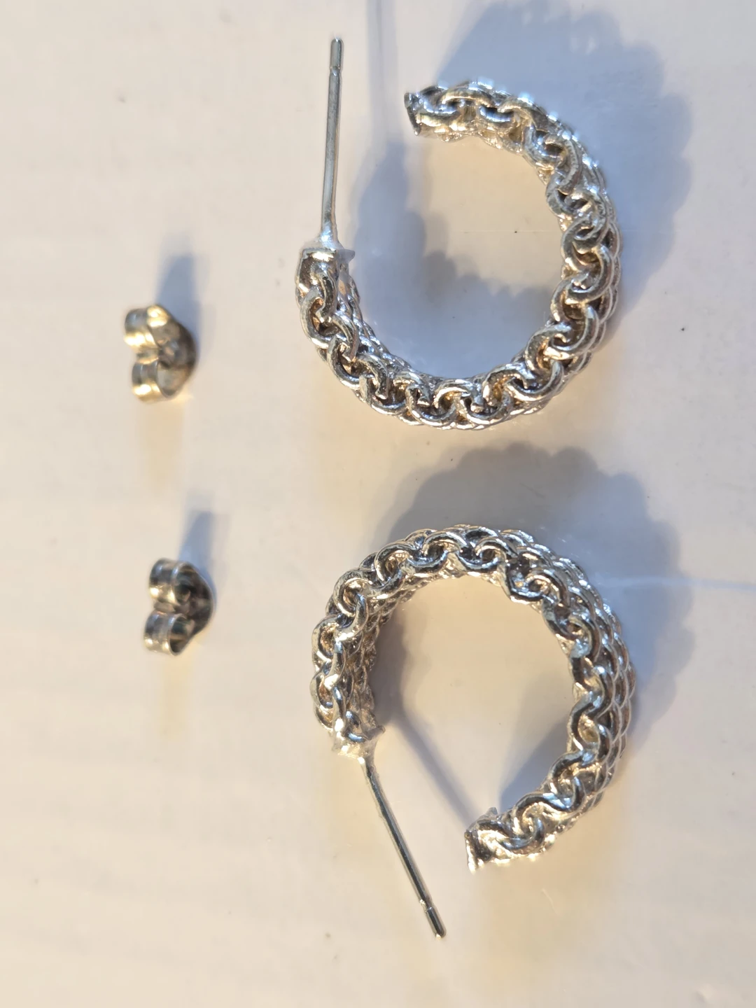 Tiffany & Co Sterling Silver Mesh Hoop Earrings - photo 4