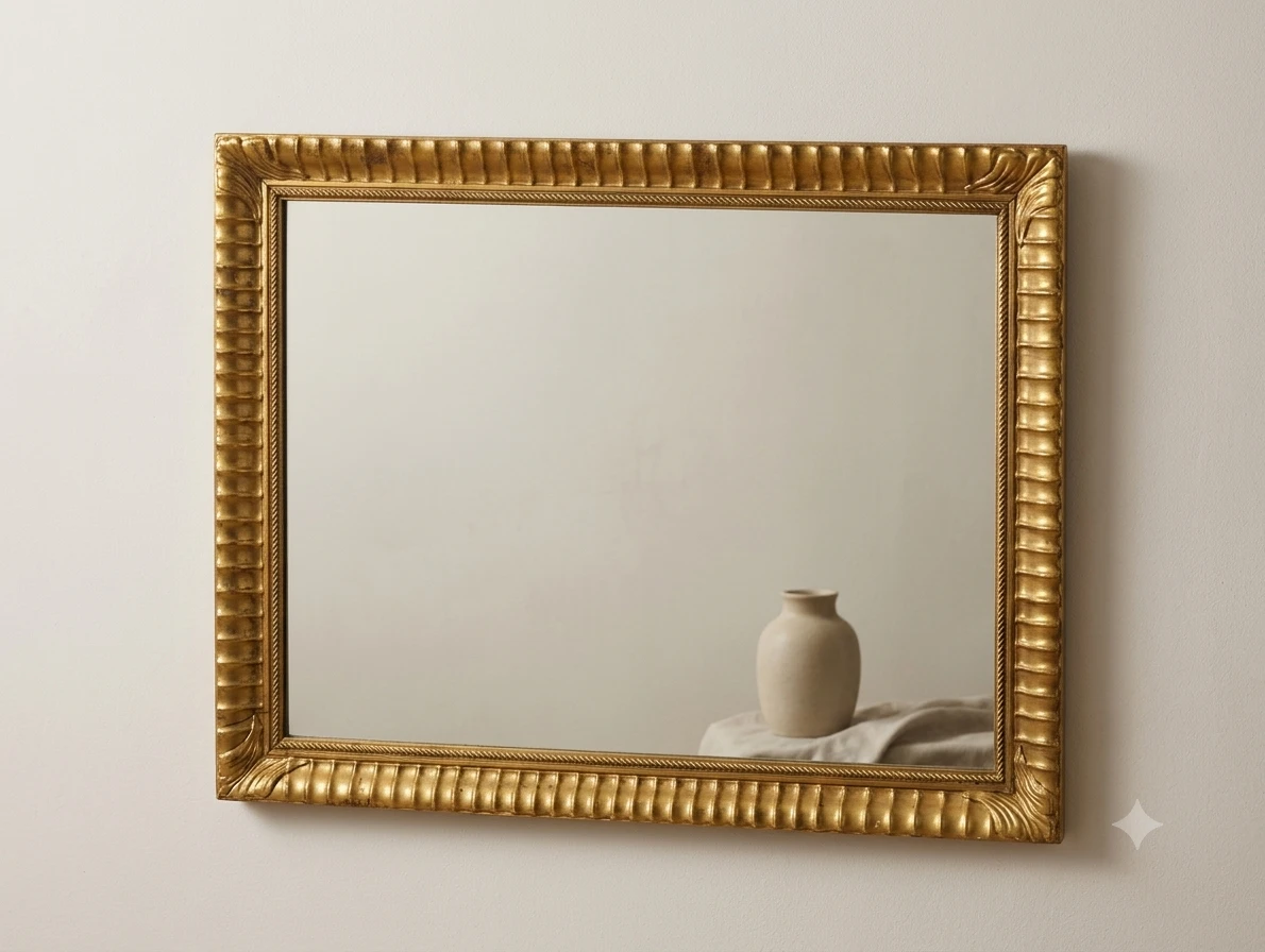 Vintage Gilt Gold Carved Frame Mirror – Hollywood Regency