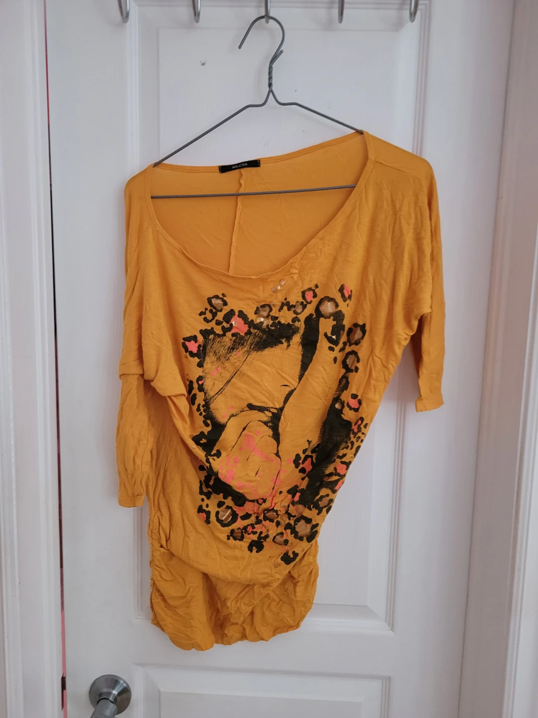 Majora Mustard Yellow Graphic Print Tunic Top