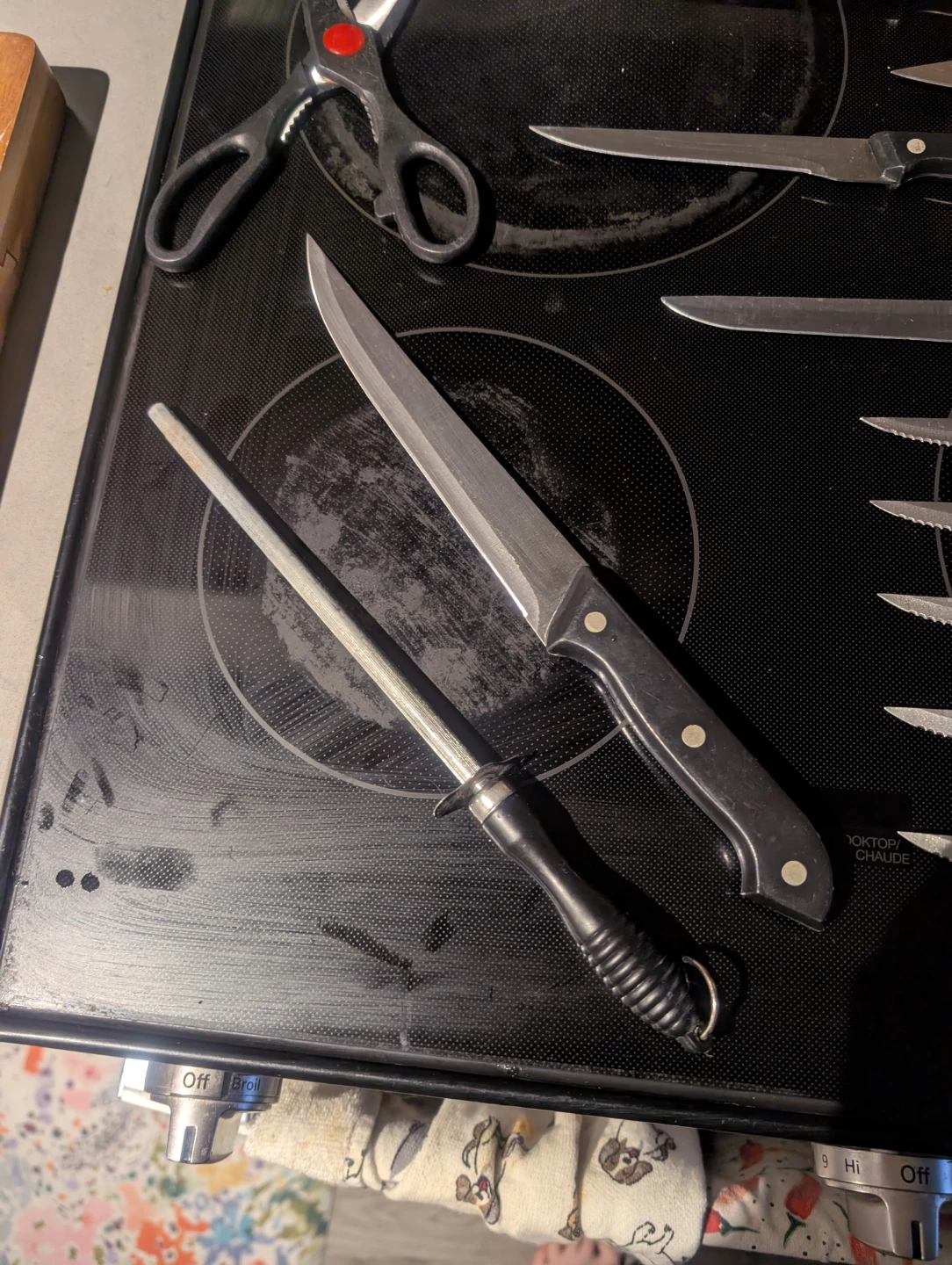 Knife block with knives, honing rod, scissors - photo 4