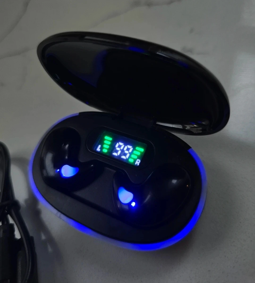 Black Wireless Earbuds with Charging Case - photo 2