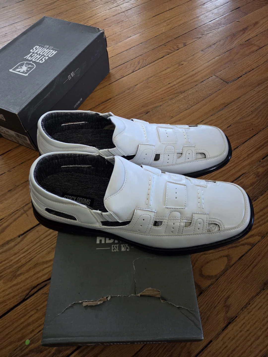 Stacy Adams White Leather Fisherman Sandals Men's Size 10 - photo 4