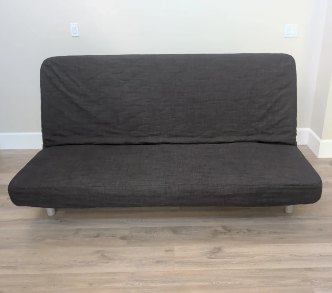 IKEA BEDDINGE Sofa Bed with Charcoal NYHAMN Cover