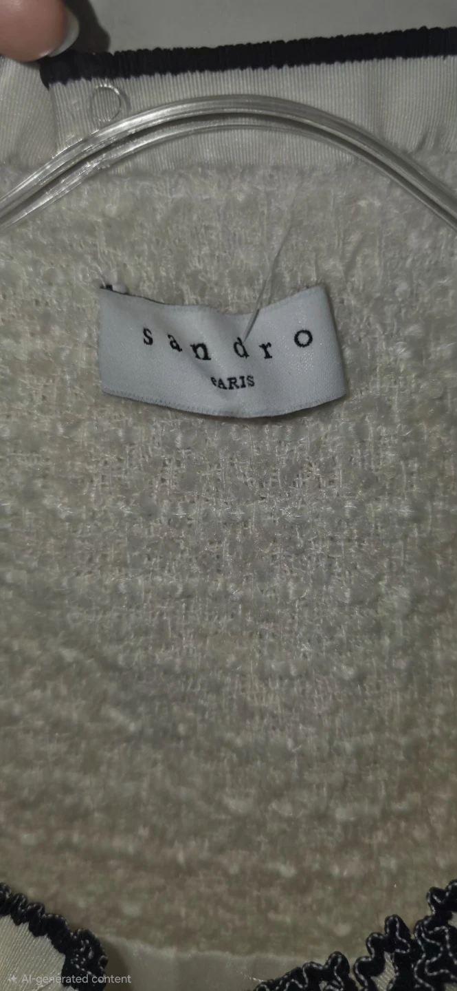 Sandro White Tweed Short Sleeve Mini Dress Size S - photo 5