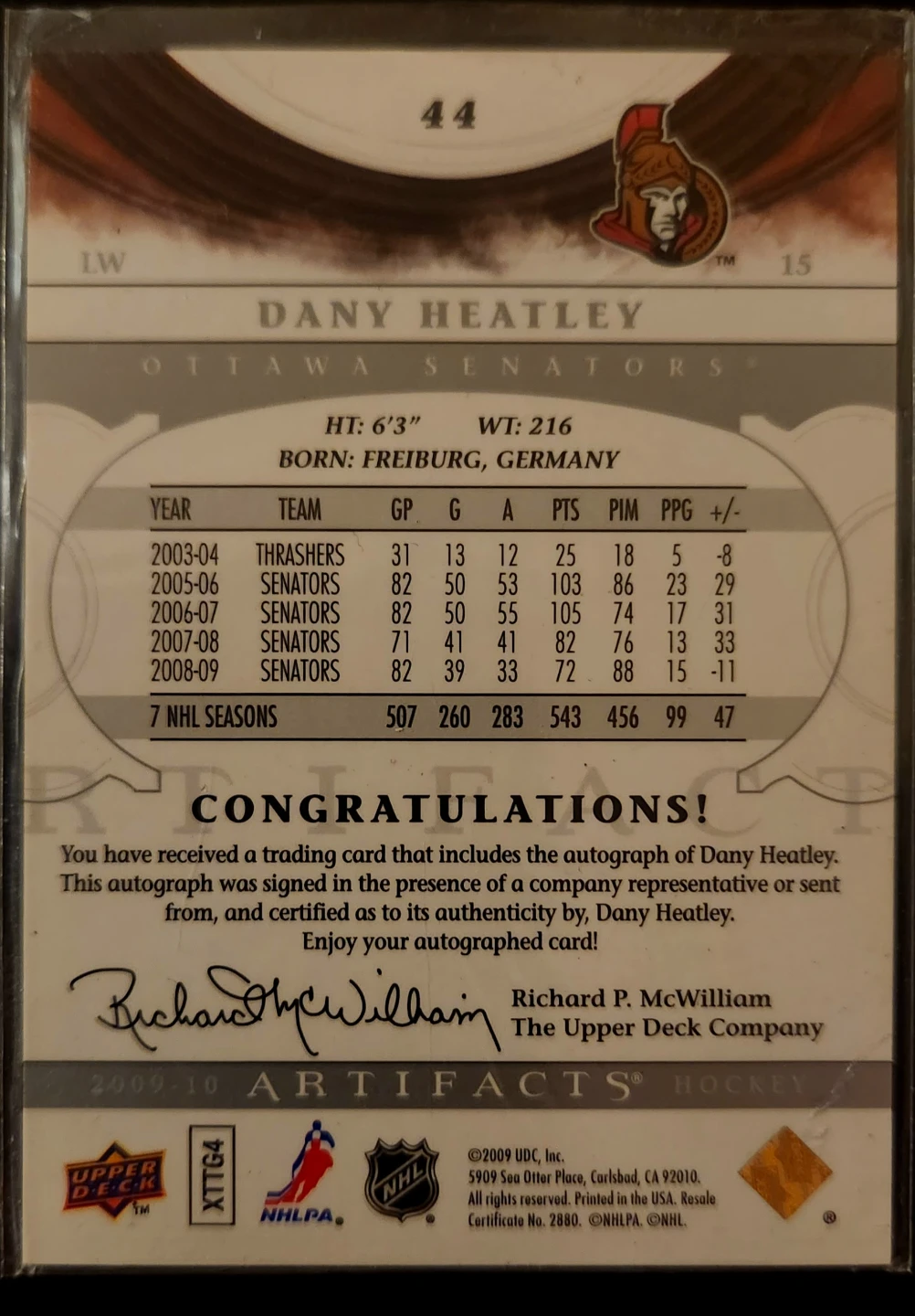 Dany Heatley autograph 1/5 - photo 2