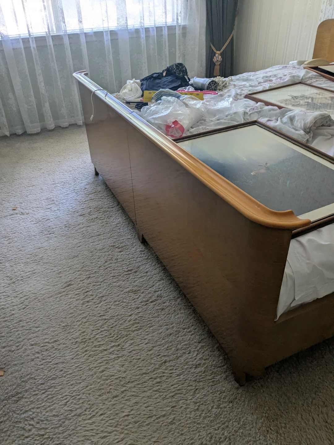 Wood King size bed frame