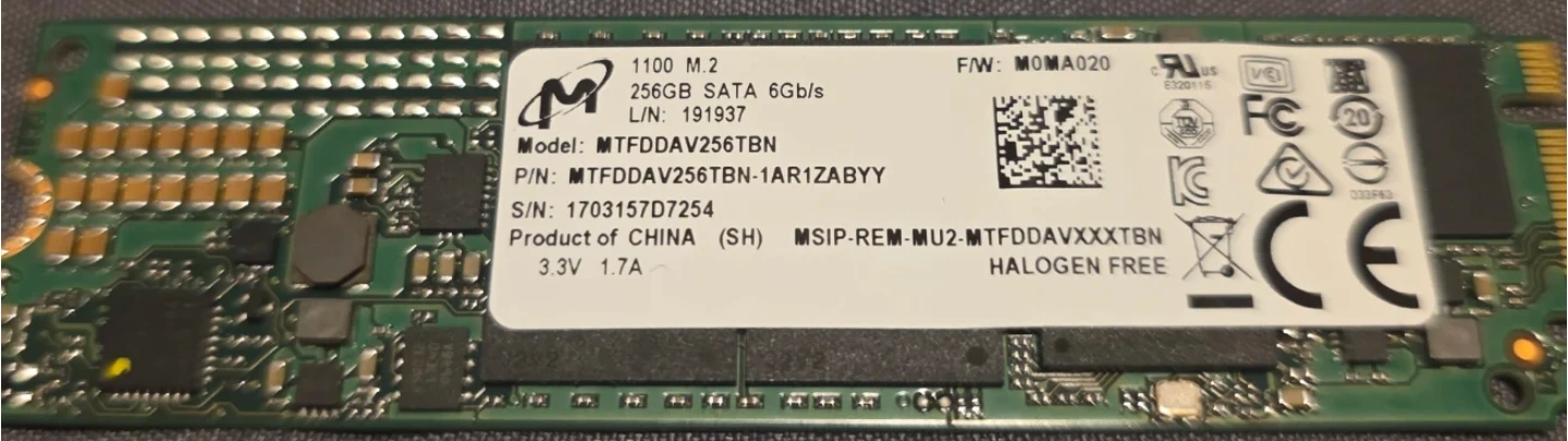 JMicron M.2 256GB SSD M.2 2280 SATA SSD
