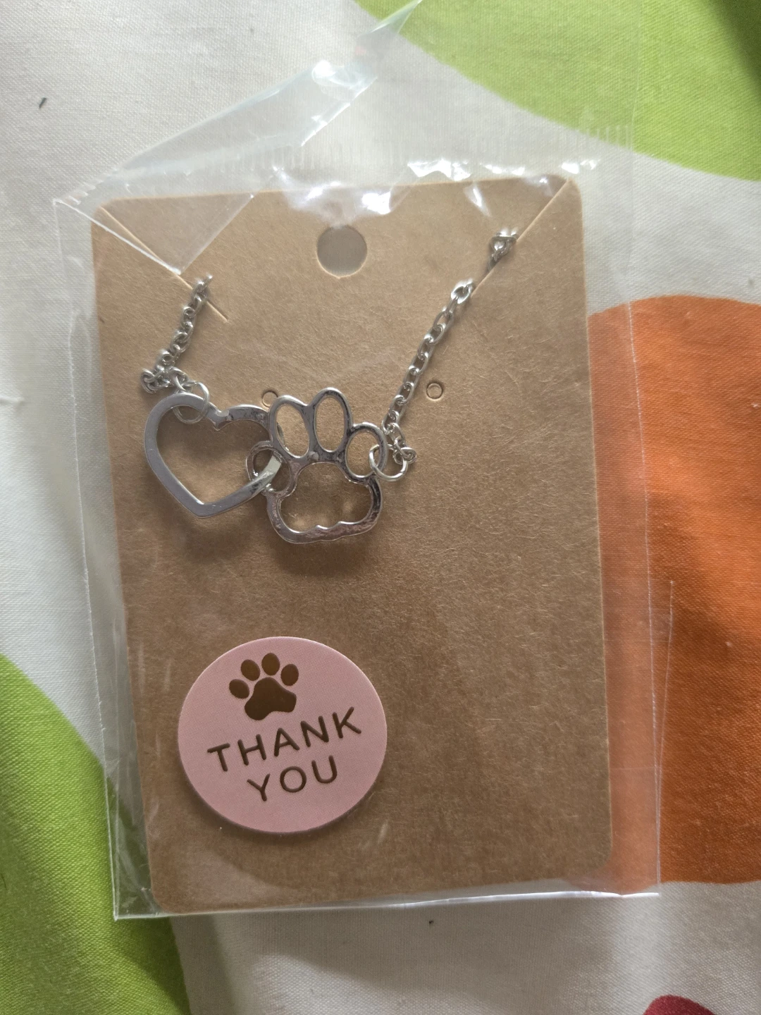 Heart and Paw Print Necklace