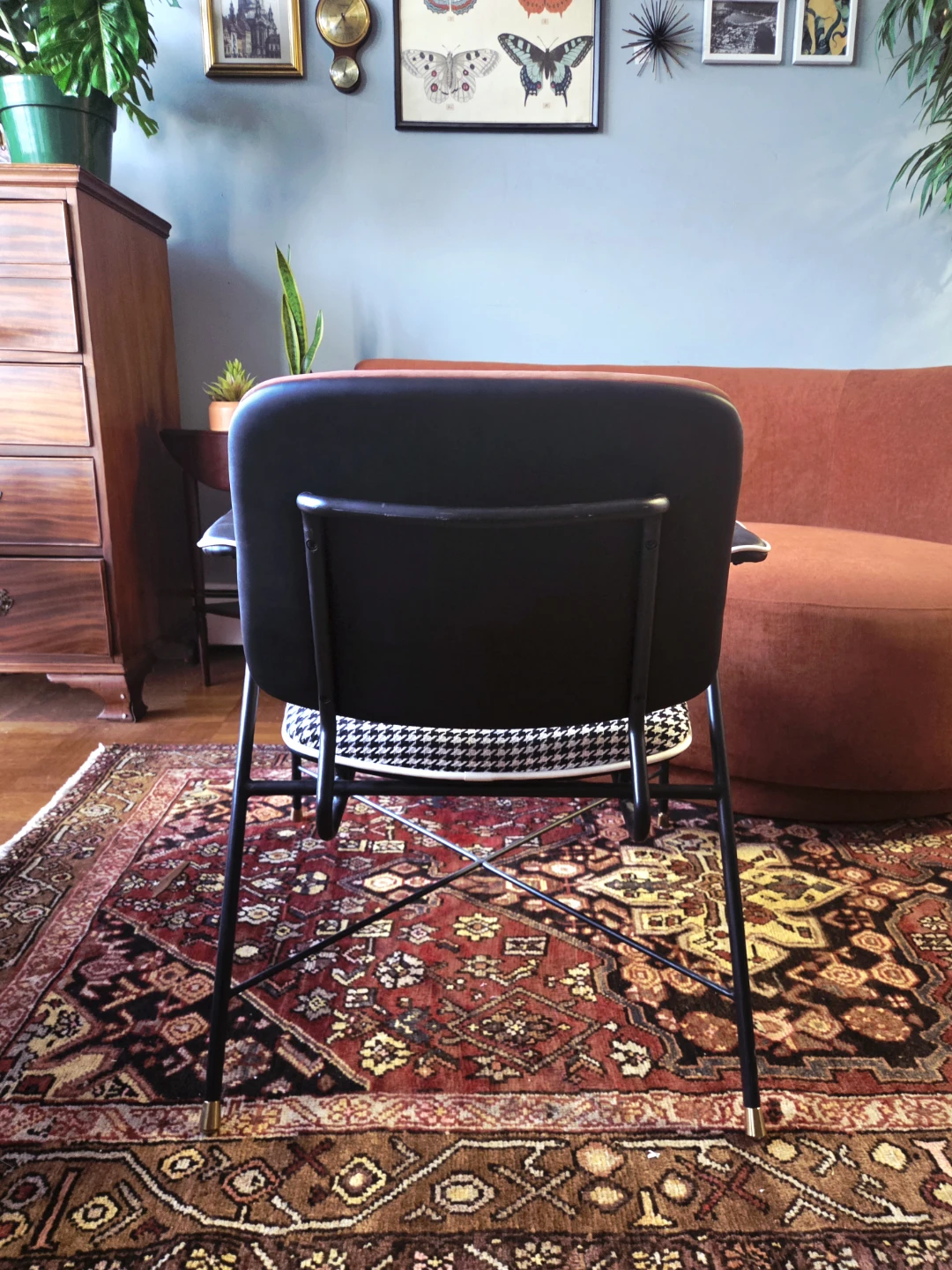 MCM Bauhaus Inspired Houndstooth Pattern Accent Armchair - photo 3