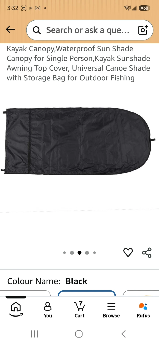 Black Kayak Canopy Sunshade Never Used  Costs $59 plus tax - photo 5