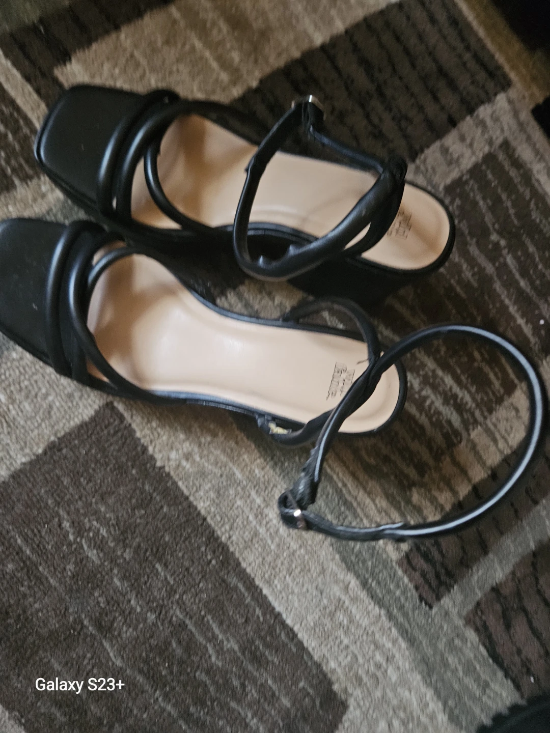 Wild Fable Black Strappy Block Heel Sandals