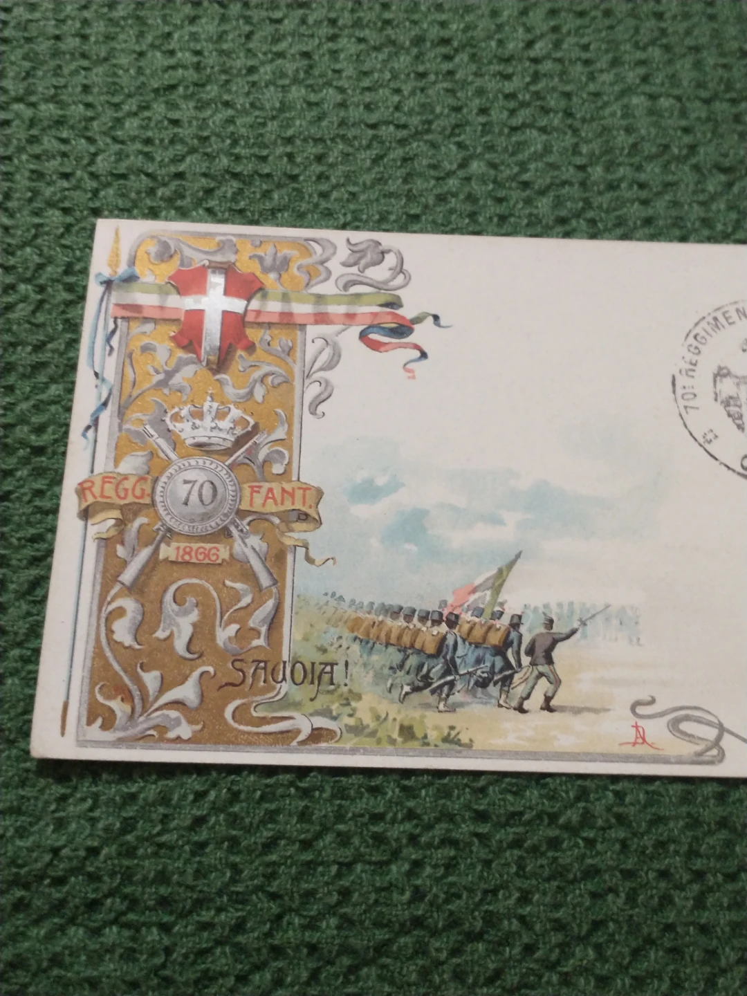 Sweet 1910s-1920s Mint Italian Postcard - 70th Infantry Regiment - photo 3