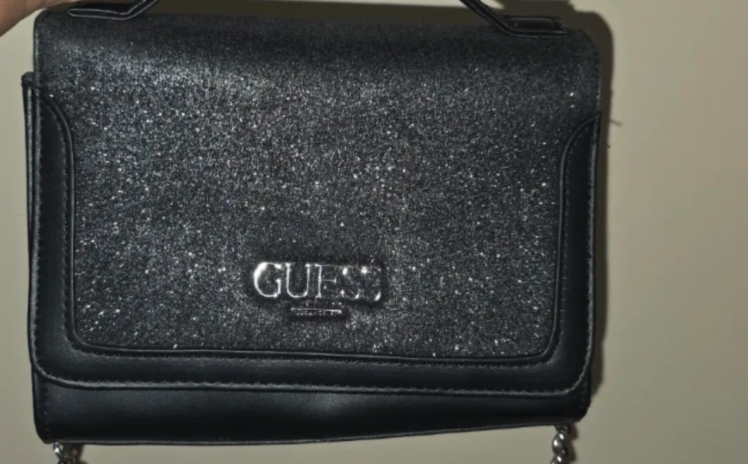 GUESS Black Glitter Chain Shoulder Bag - photo 4