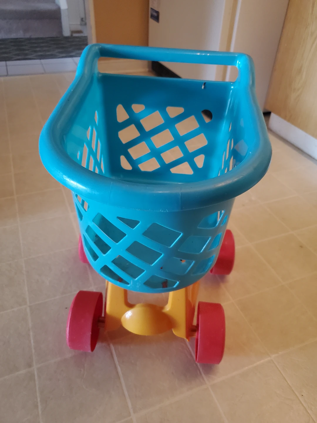 Blue and Yellow Toy Shopping Cart - photo 2