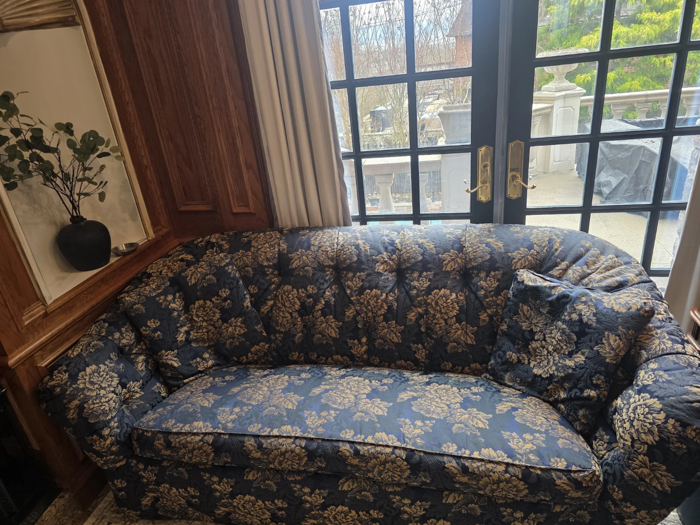 Floral Print Sofa with Decorative Pillow - photo 3
