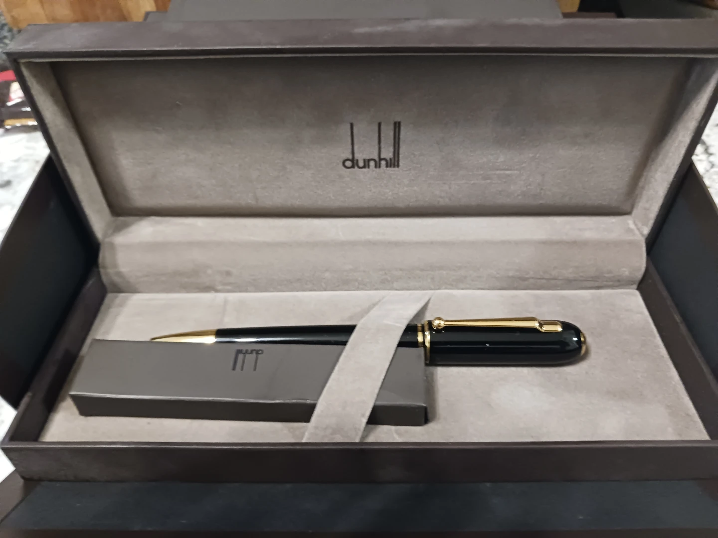 Dunhill Black and Gold Ballpoint Pen
