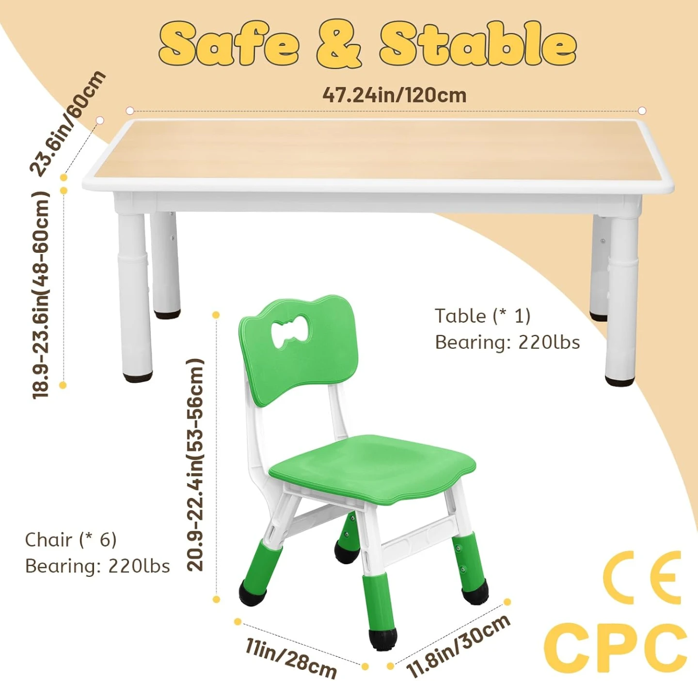 BNIB - FUNLIO Kids Table and 6 Chairs Set - photo 2