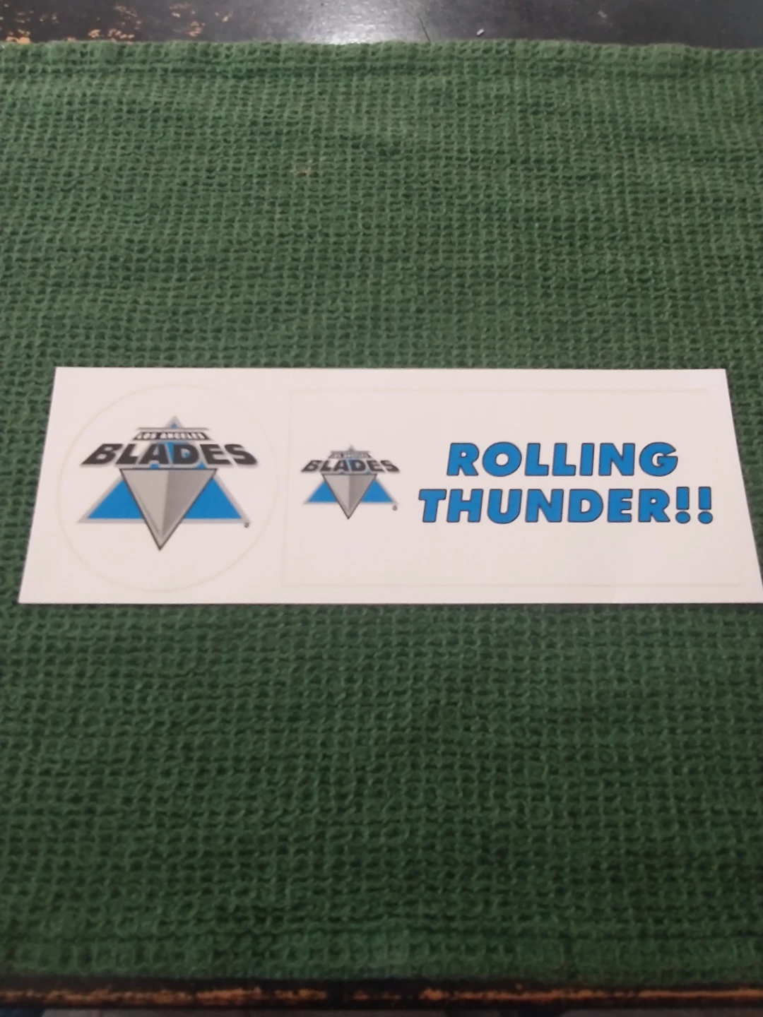 1994 defunct RHI Los Angeles Blades pro roller hockey stickers