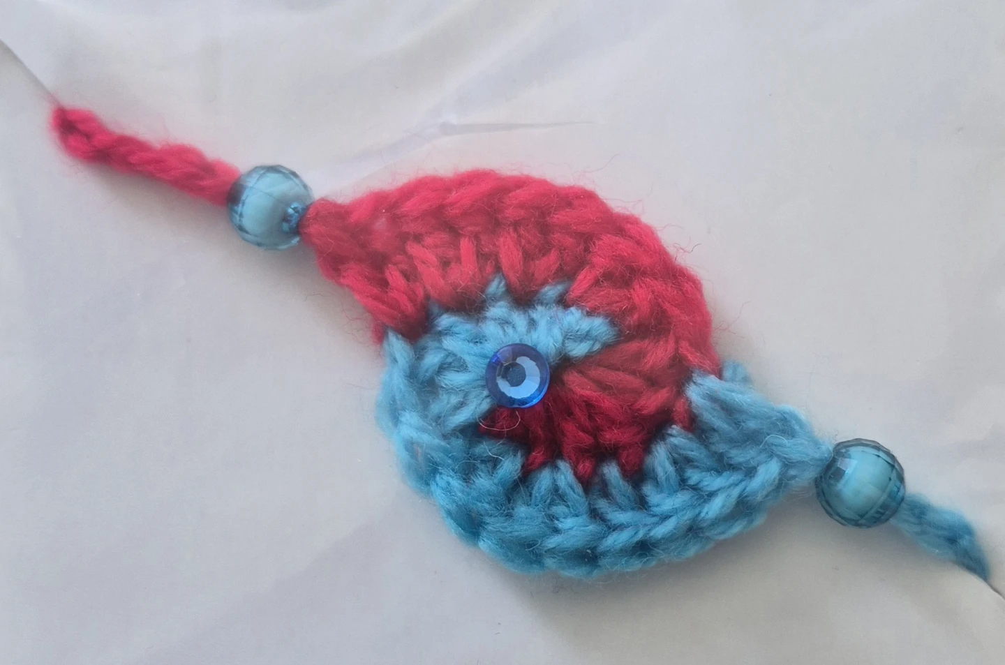 Handmade Crochet rakhi- Pink & Blue