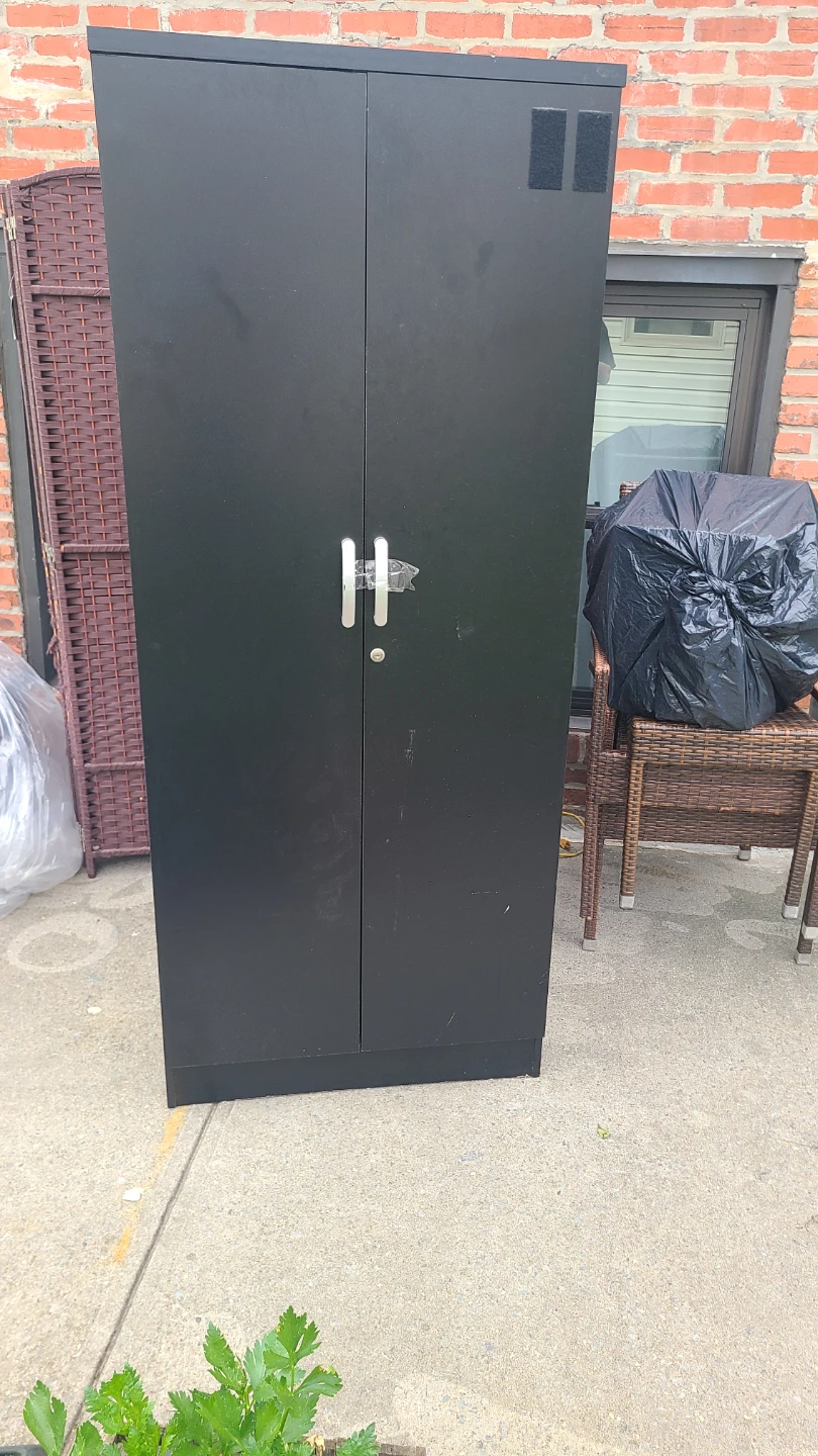 Black Storage Cabinet with Double Doors - photo 3
