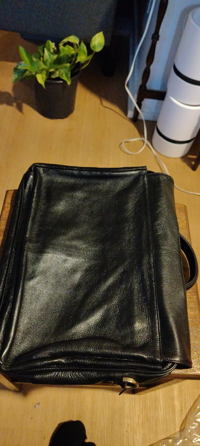 Black Leather Briefcase - photo 3