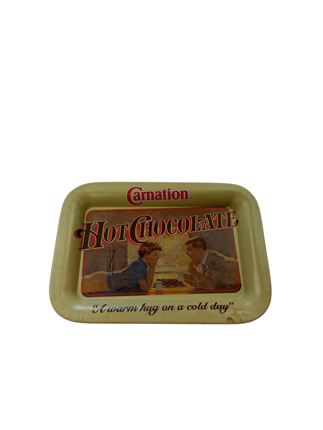 Vintage Carnation Hot Chocolate Advertising Tin Tray