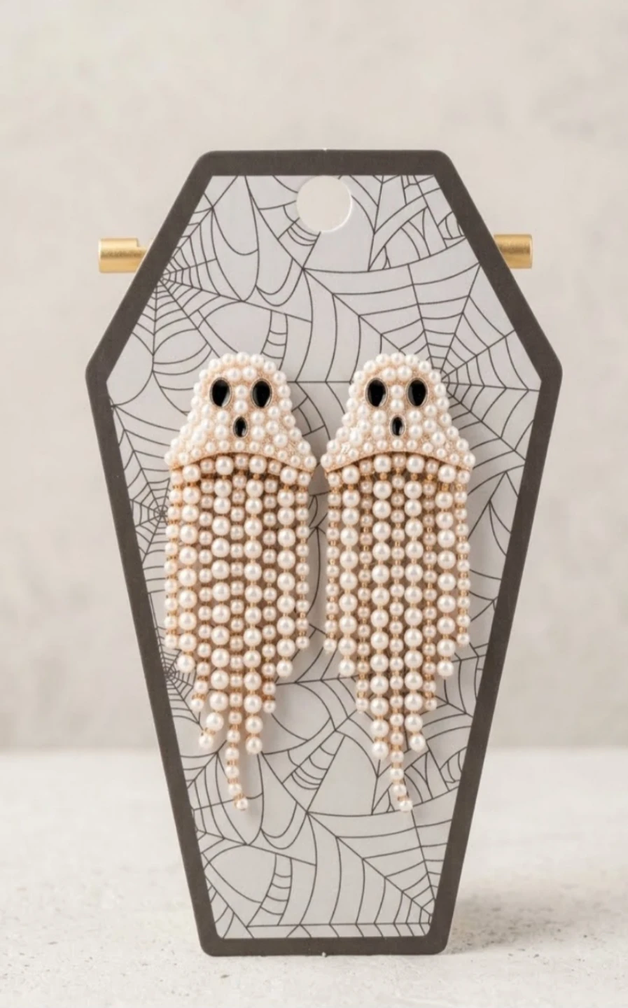 New Halloween Pearl Ghost Fringe Earrings