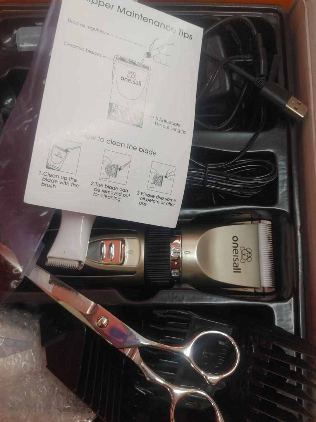 Oneisall Pet Grooming Kit with Clippers and Scissors - photo 2